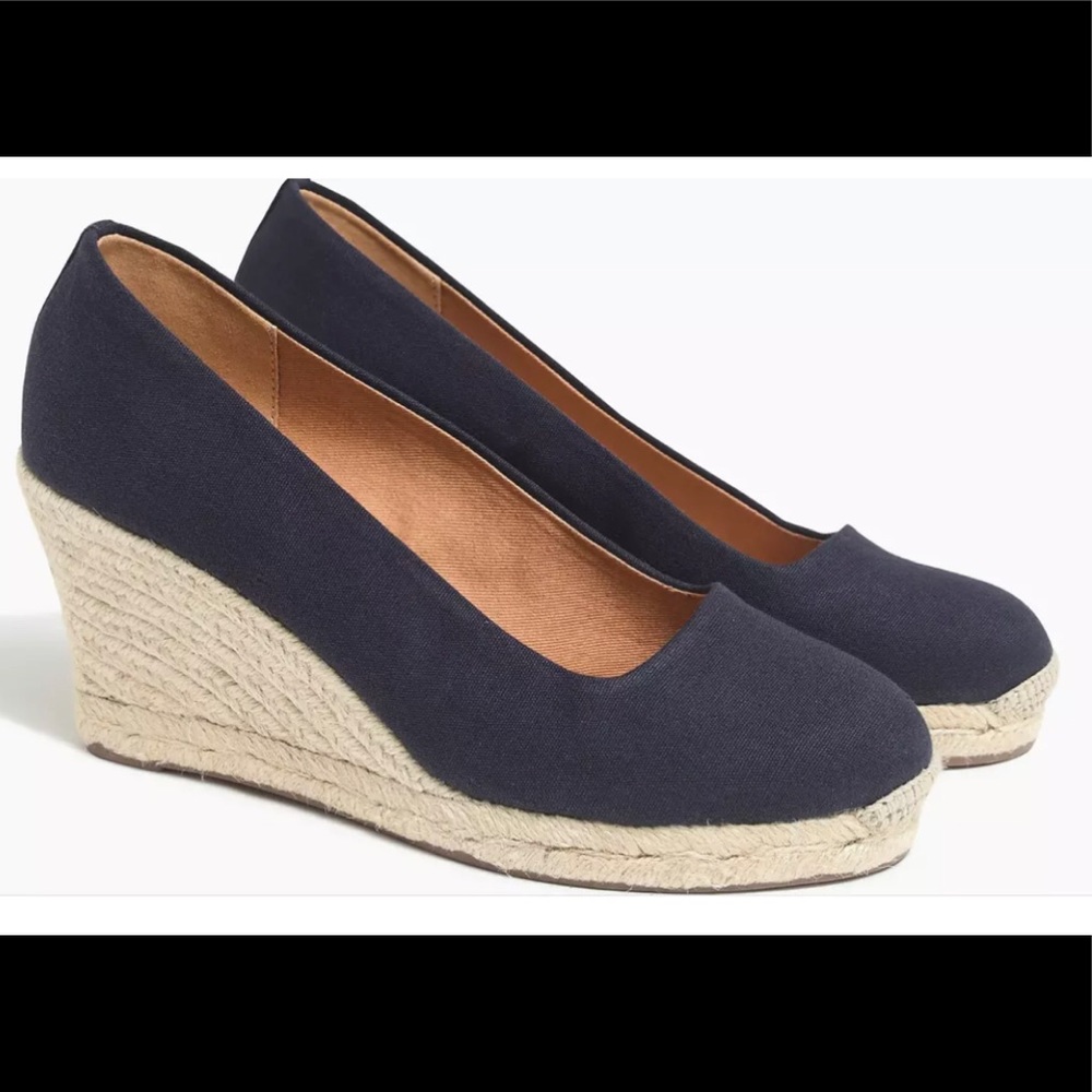 J Crew Navy Seville Wedges
